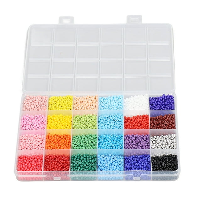 Bracelet Beads,Bracelet Beads 24 Grids Jewelry Beads Glass Seed Beads Smart Functionality