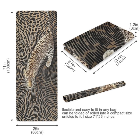 BZSMCE Yoga Mat Women Fitness Mat Leopard Swirl Pattern