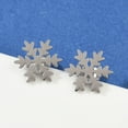 thumbnail image 2 of 304 Stainless Steel Ear Studs Hypoallergenic Earrings Snowflake Stainless Steel color 12x12mm Pin: 0.8mm, 2 of 4