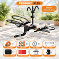 Pin Lock Rack Tyre 2-Bike Hitch Rack for Cars, SUVs, and RVs, 200lb Capacity, Fits 2-Inch ...