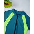 thumbnail image 6 of inlzdz Boys Girls One Piece Rash Guard Swimsuits Short Sleeve Zipper Front Bathing Suit Shorty Wetsuit Sky Blue 16, 6 of 7