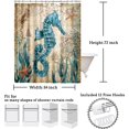 thumbnail image 5 of Hippocampus Shower Curtain Funny Blue Ocean Creature Shower Curtains Sets with 12 Hooks, Polyester Fabric Waterproof Curtains for Bathroom Beach Theme Decor 84"*72", 5 of 6