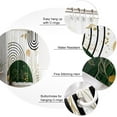 thumbnail image 5 of Green Black Gold Boho Shower Curtain Abstract Green Gold Leaves Plant Modern Waterproof Bath Curtain for Bathroom,Mid Century Gold Green Geometric Shower Curtain Set with Hooks 72x84 Inch, 5 of 6