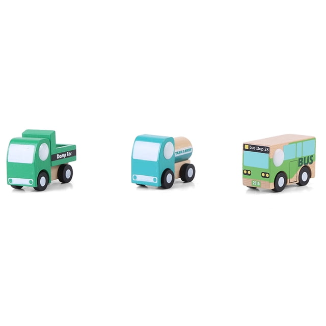 12 unids/set de coche de juguete de dibujos animados para bebé de madera, juguetes educativos de tráfico para aprendizaje temprano, regalo para niños