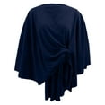 thumbnail image 4 of BUWTTED Women's Elegant Shawl Wraps Soft Open Front Poncho Sweater for Spring Fall Winter Navy One Size, 4 of 5