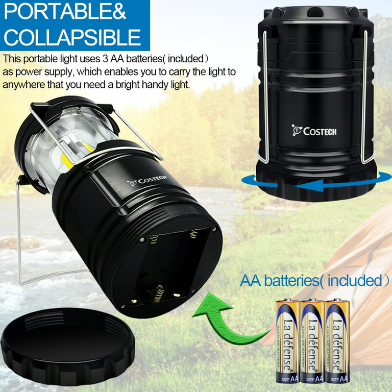 2-Pieces: Super Bright LED Camping Lantern - Portable and Collapsible