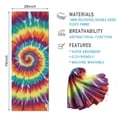 thumbnail image 2 of Colorful Rainbow Tie Dye Spiral Pattern Hot Yoga Mat Towel Non Slip for Hot Yoga - Quick-Drying Yoga Mat Cover with 4 Corner Pockets with Travel Bag - Hot Yoga Towel Non Slip 74"x26", 2 of 6
