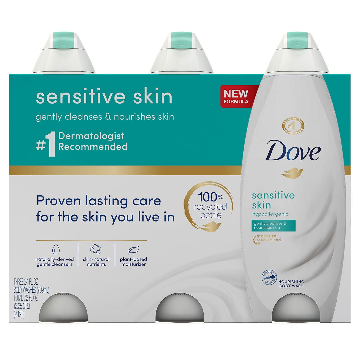 Dove Nourishing Body Wash, Sensitive Skin (24 fl. oz., 3 pk.)