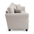 thumbnail image 6 of Gilah 85 Inch Wide Linen Flared Arm Wooden Leg Sofa in Beige, 6 of 10