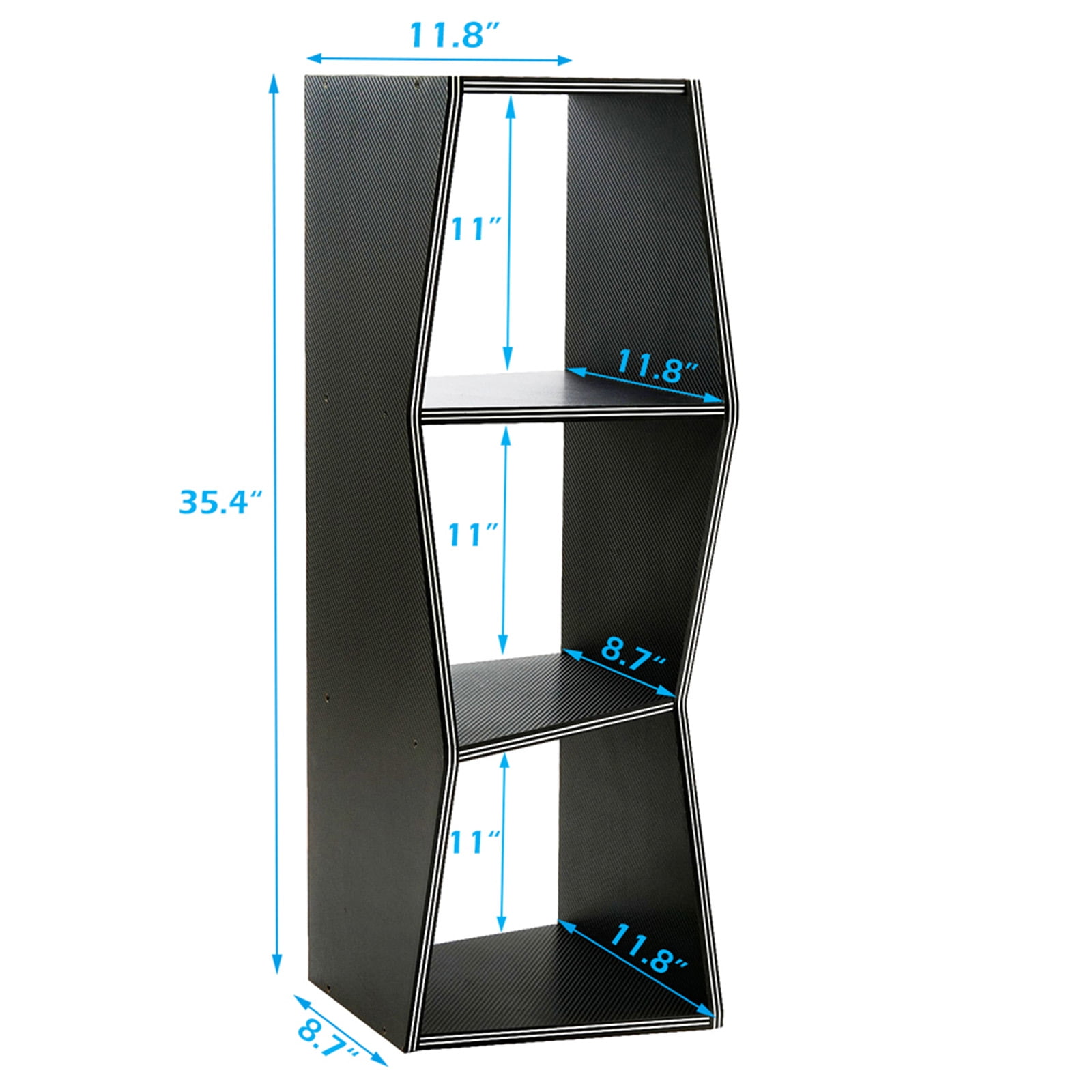 Kadyn 3-Tier Storage Bookshelf for Home, Black Kadyn 3-Tier Storage Bookshelf for Home, Black