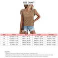 thumbnail image 7 of Women Petal Sleeve Top Casual V Neck Plain Color Dressy Loose Fit Summer Basic Tee Top Khaki M, 7 of 7