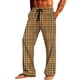 thumbnail image 1 of Ceisia Mens Plaid Pajamas Pants Elastic Waist With Pockets Sleep Soft Lounge Sleep Bottoms Brown XL Gift, 1 of 9