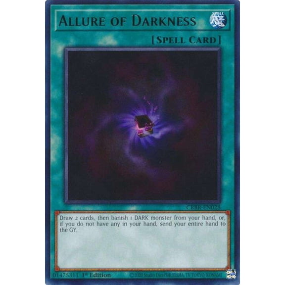 YuGiOh Crossover Breakers Rare Allure of Darkness CRBR-EN028
