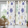 thumbnail image 5 of Outdoor Curtains for Patio Waterproof, Merry Christmas Outdoor Privacy Panels Grommet, Winter Xmas Snowflakes Blue Yellow Blackout Outside Curtains for Porch/Cabana/Pergola/Gazebo 54"x108", 2 Panels, 5 of 8