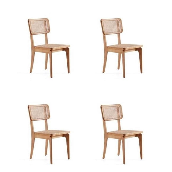 Manhattan Comfort Giverny Dining Chair, Nature Cane (Set of 4)