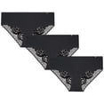 thumbnail image 1 of Pack de 3 Pantaletas Estilo Hipster Negras para Mujer de Lucky Brand, 1 of 5