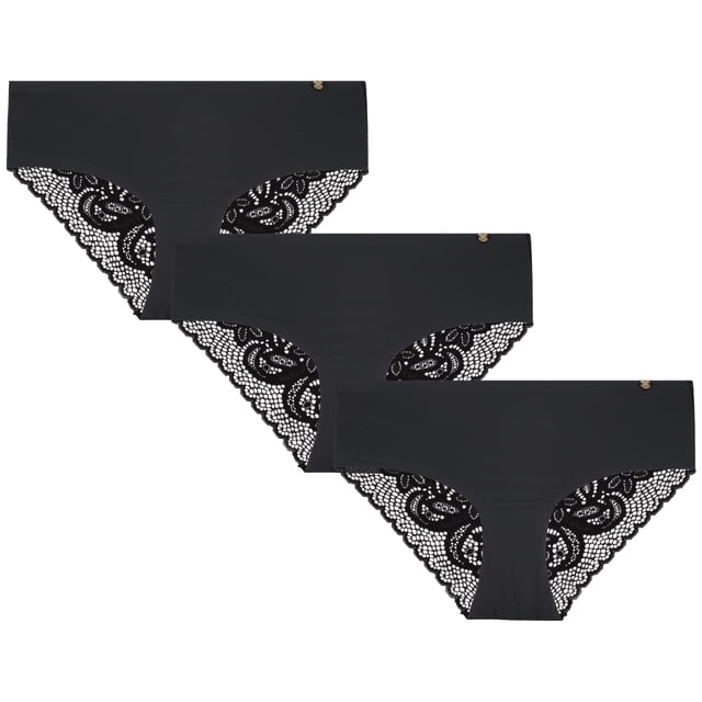 Pack de 3 Pantaletas Estilo Hipster Negras para Mujer de Lucky Brand