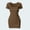 Coffee, variant on Women Ribbed Seamless Bodycon Mini Dress Square Neck Short Sleeve High Stretch Slim Fit Club Party Pencil Dress Black S