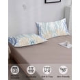thumbnail image 4 of Coral Blue Green Beige Pillow Covers King Size, Summer Coastal Ocean Plant Soft Bed Throw Pillowcases Breathable Cooling Long Lumbar Body Pillow Sham Cover for Bed Sofa 20''x40'', 4 of 7