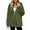 Green, variant on Women's Hooded Fleece Zip Up Jacket Long Sleeve Drawstring Sherpa Coat with Side Pockets Soft Warm Loose Fit Fall Winter Outerwear,Size:S-XXL