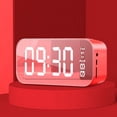 thumbnail image 5 of Cute Alarm Clock 4.2 Version Alarm Clock Handsfree Multifunctional ABS LED Digital Display Mirror Screen -Compatible Subwoofer Desktop Modern Bedroom Decor, 5 of 5