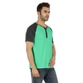 thumbnail image 2 of Inkmeso Short Raglan Sleeve Cotton Lightweight Solid T-Shirts Classic Henley T-Shirt For Mens, 2 of 7