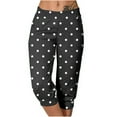 thumbnail image 2 of Fartey Capri Legggings for Women Elastic Waist Summer Polka Dot Joggers Pants with Pockets Skinny Comfy Stretchy Beach Holiday Cropped Trousers, 2 of 7