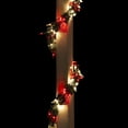 thumbnail image 2 of Wintergreen Lighting Red/Clear Cluster String Lights Garland, 9ft, 300 Lights, Green Wire Christmas Patio Porch Railing Banister Lights, 2 of 5