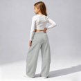 thumbnail image 4 of Landzoo Teen Girls Athletic Pants Curved Leg Sweatpants With Pockets And Drawstring Fall Casual Kid Girls Baggy Trousers, 4 of 5