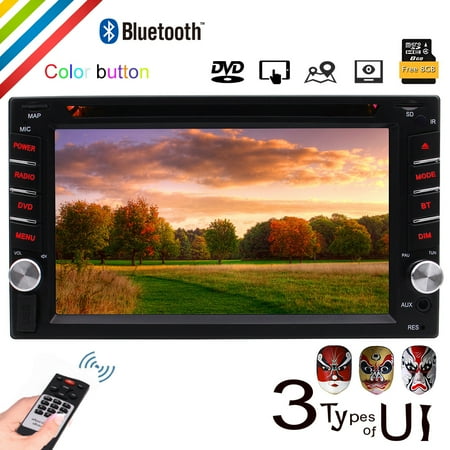 Touch Lcd Screens - EinCar Windows CE Double Din Stereo in Dash Car DVD Player GPS Navigation with 6.2 LCD Touch Screen Support Bluetooth/USB/SD/HD/FM/AM RDS Radio/Subwoofer/1080P Video/Steering Wheel Control