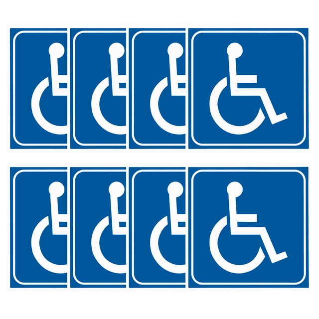 Unique Bargains 3x3 Inch Handicap Sign Stickers, Vinyl Accessible Sign Disabled Symbol Weatherproof for Wheelchair Person 8Pcs