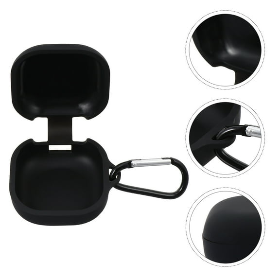 GOOHOCHY 1Pcs Black Silicone Earbud Case Holder For Shopping And Daily Use