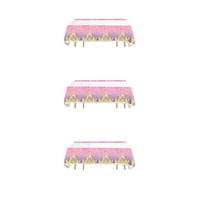 3 Pieces Princess Tablecloths, Princess Themed Table Covers Disposable Plastic Rectangular Table Decorations for Teens Birthday Party Supplies,70.8 x 42.5 Inches