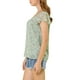 thumbnail image 4 of BLUSA FLORAL PARA MUJER INSPIRADA EN SAN VALENTÍN, CUELLO CUADRADO, MANGA CORTA DE CHIFÓN, CON VOLANTES, VERDE, CASUAL DE VERANO, 4 of 8
