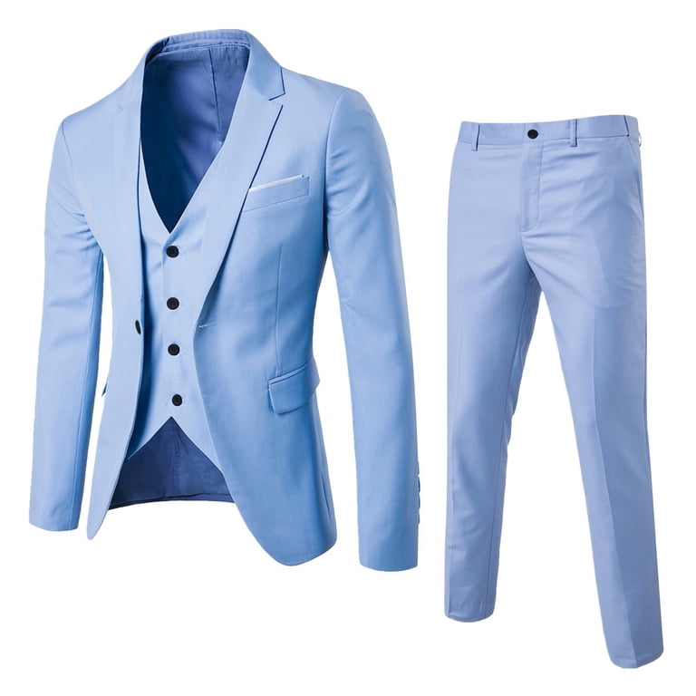 Men's 3-Piece Classic Suit Set - Slim Fit Blazer, Vest & Pants For Weddings, Office & Formal Events