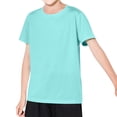 thumbnail image 3 of SROBPTY Teen Girls Summer Short Sleeve Tops Solid Fashion Lightweight Crew Neck Tee Shirts for Daily Use 2-18 Years, 3 of 5