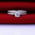 thumbnail image 5 of Women Engagement Wedding 2Pcs Ring Set Cubic Zirconia White Silver Plated Rings, 5 of 7