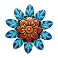 thumbnail image 1 of Arte de pared de metal con flores, colorido y moderno, de 5,8 pulgadas, para interiores y exteriores. Azul, 1 of 9