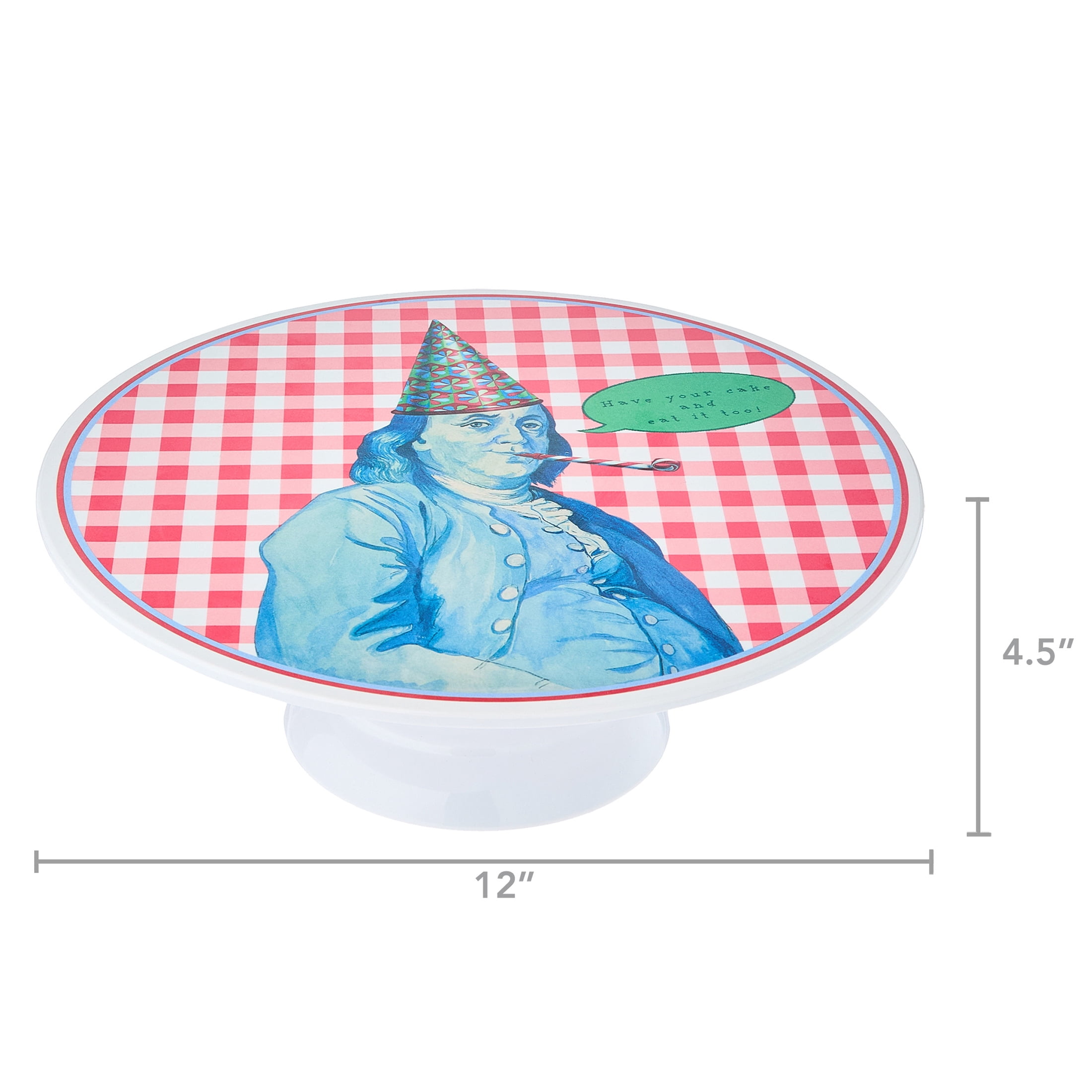 Sheila Bridges Philadelphia Collection 12" Benjamin Franklin Cake Stand, Multicolor