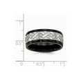 thumbnail image 2 of 8mm Stainless Steel Brushed Black Ip Grooved Ring - Size 8, 2 of 2