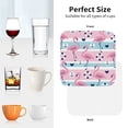 thumbnail image 6 of Lsque Pink Striped Flamingo Pattern 4" Drink Coasters Set of 4, PVC Leather Absorbent Coasters, Table Coaster Set Decorative Coffee Cup Coasters Housewarming Gift -Square, 6 of 6