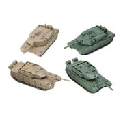 4pieces 1/144 Tank Model Rotatable Fort DIY Puzzle Building s Easily Assemble for Boys Collectables Education Toy Display Adults