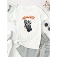 thumbnail image 3 of T-Shirt de Sport Simple à Double Poignée Motif Billet de Banque Imprimé Mode Col Rond Manches Courtes pour Femmes, Confortable pour l'Été pendant les Vacances, 3 of 8