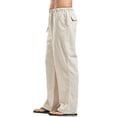 thumbnail image 2 of Pantalones de lino y algodón para hombre, pantalones deportivos holgados e informales, 2 of 4