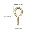 thumbnail image 2 of Ganchos de ojo de tornillo pequeños Uxcell de 0.59" con tornillos autorroscantes de acero al carbono dorado 100 piezas, 2 of 5