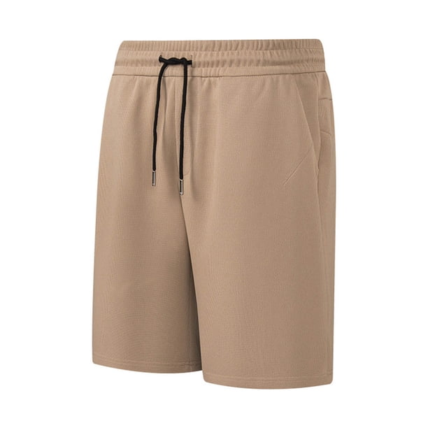 Pantalones Cortos Casuales de Color Sólido de Cintura Elástica Pantalones Cortos de Playa Al Aire Libre con Cordón Y Bolsillos