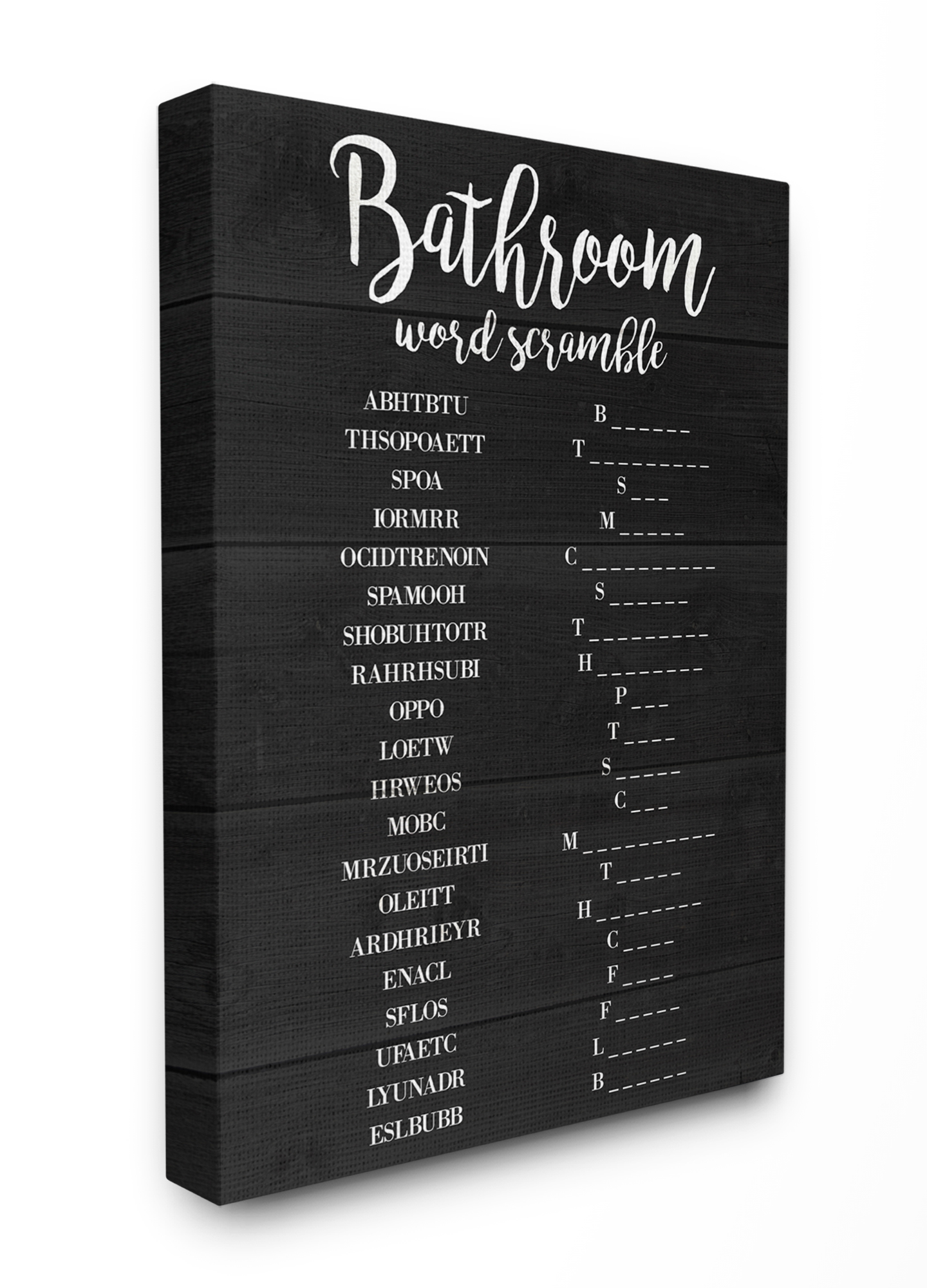 Stupell Industries Bathroom Word Scramble Black And White Word Design