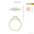 thumbnail image 4 of ANGARA Natural Princess-Cut Diamond Ring with Milgrain in 14K Yellow Gold for Women (Size-5mm| Color-G| Clarity-VS2) | April Birthstone, Anniversary, Jewelry Gift for Women | Natural Diamond Ring, 4 of 9