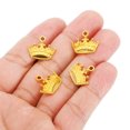 thumbnail image 4 of Crown Charm, 60Pcs Mini Crown Pendant Charm Bulk Metal Vintage Designer Queen, Gold Tone, 4 of 6