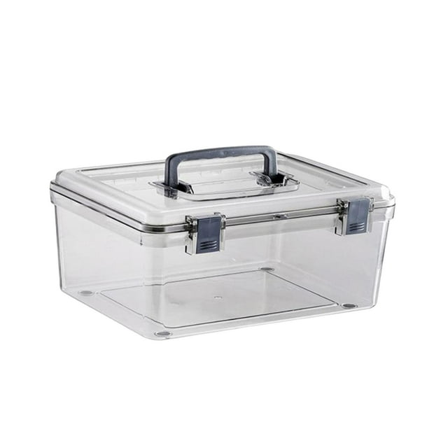 Miulika Camera Case with Handle Transparent Waterproof Dry Box with Front Locking Clasps 27.6cmx22.4cmx12.5cm
